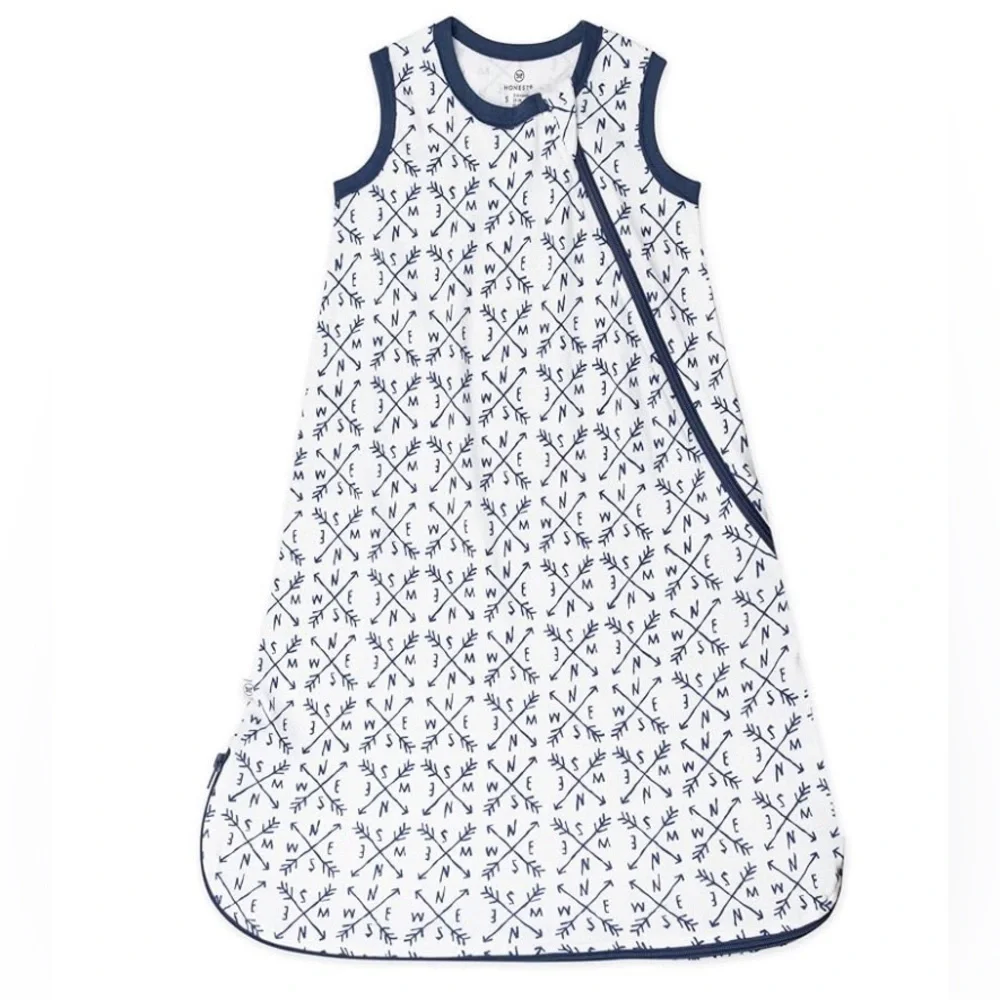 HonestBaby Baby Organic Cotton Wearable Blanket, Compass, Medium